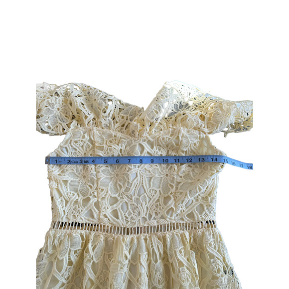 Astr Lemon Lace Off-Shoulder Midi Dress - Picture 9 of 11